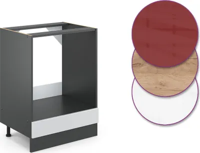 Produktbild von Herdumbauschrank Vicco R-Line Weiß Hochglanz 60 cm , AP Eiche, Model 46727