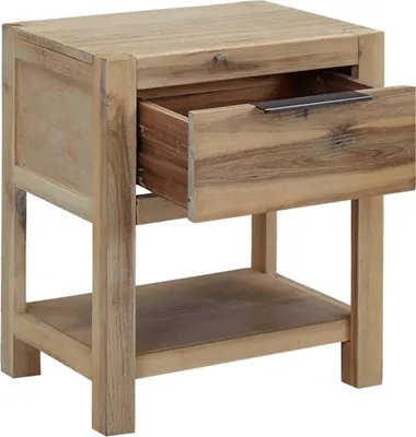 Image de vidaXL Table de nuit avec tiroir 40x30x48 cm acacia massif