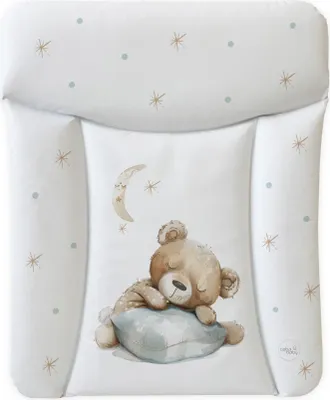 Produktbild von Ceba Baby® weiche Wickelauflage 50x70 cm  - Baby Wickelunterlage - Wickeltischauflage für Junge und Mädchen - Wasserdicht, abwaschbar - ® Standard 100 -  EU - Schläfriger Bär