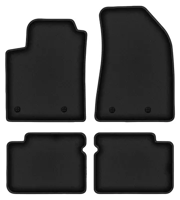 Image de Tapis de sol en moquette pour Fiat Bravo II 2007-2012 (à hayon) – jeu 4 pièces, noirs, sur mesure – Wielganizator DURBAN