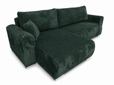 Produktbild von Ecksofa MEGAN mit Schlaffunktion und Bettkasten, dicker weicher Cordstoff Tilia 39, KI-generiertes Bild
