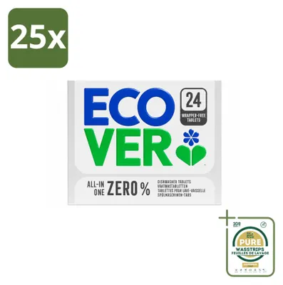 Produktbild von 25 x Ecover All-in-One Zero% Spülmaschinentabs - Vorratspackung - 25 Stücke