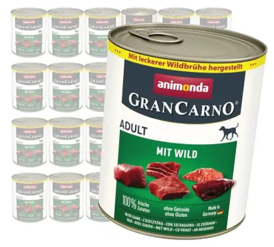 Zdjęcie produktu dla Animonda GranCarno Adult 24x800g Mokra Karma Dla Psa z Dziczyzną