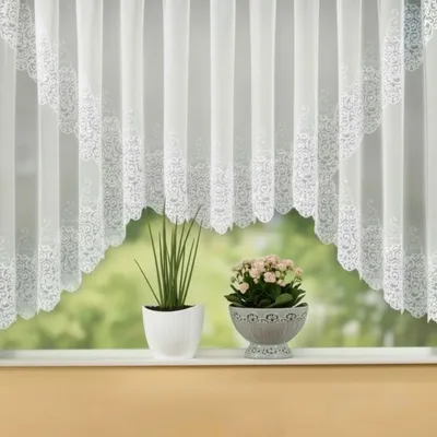 Produktbild von Fensterstore "Conrad" weiß mit Kräuselband 145 x 300 cm- Kuvertstore von Albani
