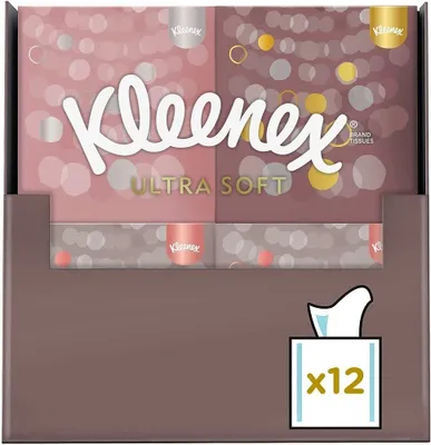 Produktbild von Kleenex Ultra Soft Kosmetiktücher-Box Taschentücher extra weich 12 x 48 Tücher