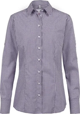 Produktbild von Greiff BASIC Damen Bluse Langarm Kent Regular vichy karo Blau 40