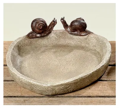 Produktbild von Vogeltränke Schnecke 21 cm Gartenfigur