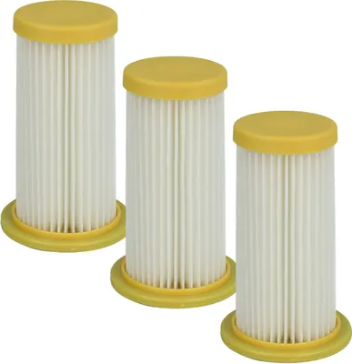 Produktbild von vhbw 3x Faltenfilter kompatibel mit Philips FC8261, FC8257/01 ParquetCare, FC8256/01 HomeCare, FC8028 Staubsauger - Patronenfilter Gelb Weiß