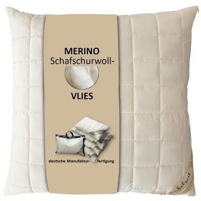 Produktbild von Merino Schafschurwolle Kopfkissen Kuschelzeit in 80x80 cm mit Wollvlies