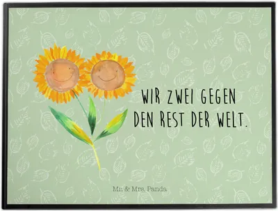 Produktbild von Mr. & Mrs. Panda Schreibunterlage Blume Sonnenblume - Blattgrün - Geschenk, schreibtischunterlagen, Freundin, Lieblingsmensch, Schreibtischauflage, tischpad, Vertrauen