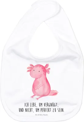 Produktbild von Mr. & Mrs. Panda Lätzchen Axolotl Niedlich - Weiß - Geschenk, Baumwolle, Babylätzchen, Für Babys, Liebe, Lebensweisheit, Schlabberlatz, Freundin, Sabber, Weisheit