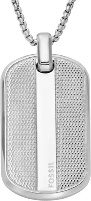 Produktbild von Fossil Halskette-Anhänger Herren Knurled Dog Tag Edelstahl JF04882040