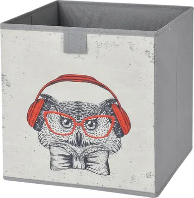 Produktbild von Textil-Aufbewahrungsbox Eulenmuster 31x31x31