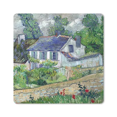 Produktbild von MuchoWow® Mauspad Mousepad Haus in Auvers - Vincent van Gogh 20x20 cm - Mousepads - Maus Mat - Pad - Mausunterlage - Desk Mat - Bureauartikeln