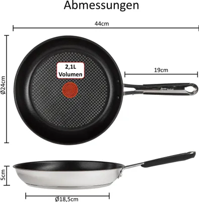 Produktbild von Tefal Jamie Oliver Induktionspfanne 24cm J90921 – 3tlg.