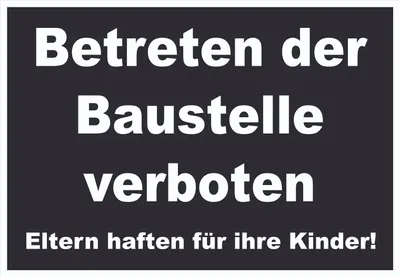 Produktbild von Betreten der Baustelle Schild weiß-schwarz A4 (210x297mm)