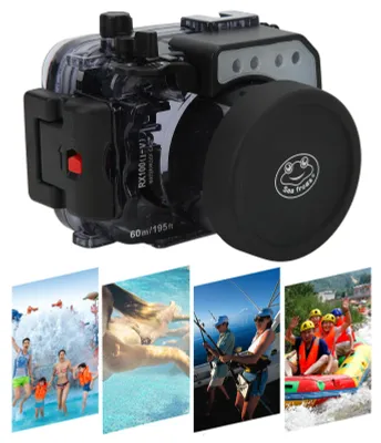 Obrázek produktu pro Voděodolné pouzdro pro fotoaparát Sony RX100, RX100 II, RX100 III, RX100 V, určené pro použití do hloubky 60 metrů