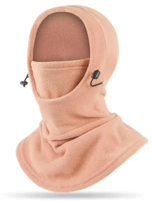 Immagine prodotto di Cappuccio termico Sturm, maschera da sci regolabile, scaldacollo invernale in pile spesso, taglia unica, colore rosa