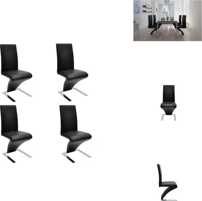Obrázek produktu pro vidaXL Jídelní židle 4 ks černá Imitace kůže - Jídelní židle