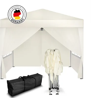 Produktbild von Kronenburg Faltpavillon 3x3m - Wasserfest, UV-Schutz 50+, 4 Seitenteile, champagner