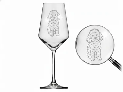 Produktbild von Exoda Weinglas Pudelmotiv 350ml spülmaschinenfest mit dekorativer Gravur
