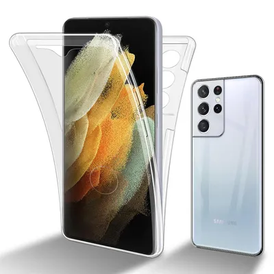 Zdjęcie produktu dla Etui Cadorabo kompatybilne z Samsung Galaxy S21 Ultra w kolorze TRANSPARENT - 360° etui na telefon komórkowy z przodu i z tyłu, wszechstronne etui ochronne z osłoną ekranu