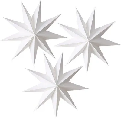 Productafbeelding van Set van 3 papieren sterren - 30 cm kerstdecoratie - Vouwsterren voor feestelijke tafeldecoratie