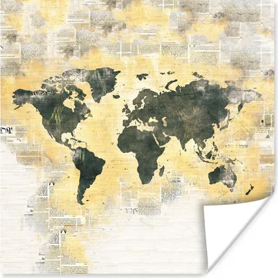Produktbild von MuchoWow® Poster Weltkarte - Abstrakt - Vintage 75x75 cm - Wand Dekoration