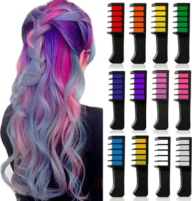 Immagine prodotto di Pettine per capelli 12 pezzi Pettine temporaneo con gesso per capelli Non tossico per bambini adulti festa di compleanno regalo di Natale,