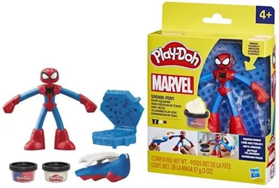 Productafbeelding van Play-Doh Spider-Man. My Web Builder Set with Flexible Figure and Modeling Clay. Ages 4. Marvel