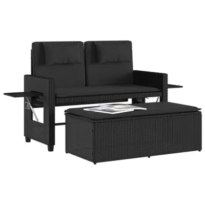 Zdjęcie produktu dla VidaXL 365817, Czarny, Rotang, Stal, 110 kg, Dorośli i dzieci, 1040 mm, 500 mm