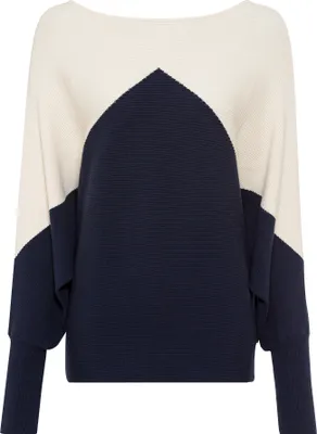 Produktbild von LASCANA Strickpullover creme-marine Größe 36/38