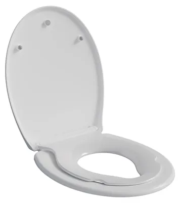 Produktbild von BERNSTEIN Ovaler Familien-WC-Sitz U2006 mit integriertem Kindersitz, Soft-Close und Quick-Release Funktion, Antibakteriell, Weiß