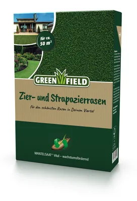 Produktbild von Greenfield Zier- und Strapazierrasen, Mantelsaat Vital - 1 kg Rasensamen