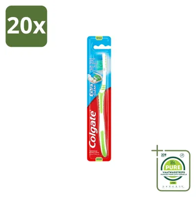 Imagen del producto de 20 cepillos de dientes Colgate Extra Clean, tamaño medio - Paquete grande - 20 unidades