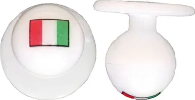 Produktbild von Kugelknöpfe, weiß mit Flagge Italien (12 Stück)