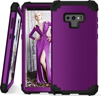 Produktbild von Galaxy Note 9 Hülle, LaimTop Heavy Duty 3 in 1 Hybrid Hart PC Flexibel TPU Silikon Stossfest Kratzfest Tasche Schutzhülle für Samsung Galaxy Note 9 Lila