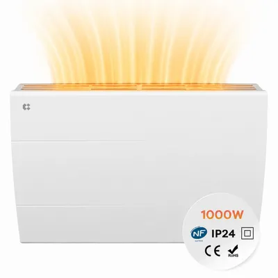 Produktbild von CIARRA Elektroheizkörper 1000W Keramik, Elektrische Wandheizung mit Thermostat, LCD, Fenstererkennung, IP24, KI-generiertes Bild