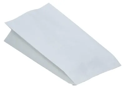 Produktbild von 100x Papierbeutel fettdicht weiß ohne Druck 15+8 x 30 cm