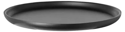 Produktbild von FINK Tablett TONJO rund - Serviertablett aus Edelstahl pulverbeschichtet, schwarz, silberfarben, Ø 32 cm, Tischdeko
