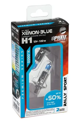 Immagine prodotto di lampada alogena 12V Xenon Blu +50% luce - (H1) - 100W - P14,5s - 2 pezzi - scatola