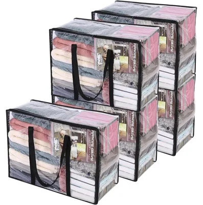 Produktbild von Aufbewahrungstaschen Transparent 40L 5 Stück Schwarz