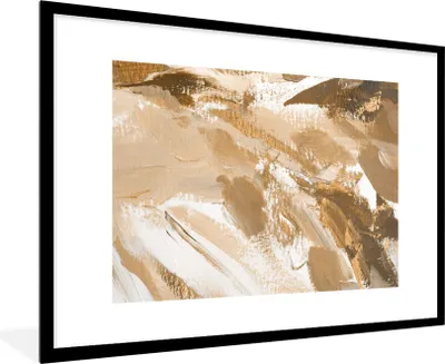 Produktbild von MuchoWow® Gerahmtes Poster Gold - Beige - Abstrakt 90x60 cm - Poster mit Schwarzem Bilderrahmen Wandposter Rahmen Foto Bilder - Wanddekoration - Fotos