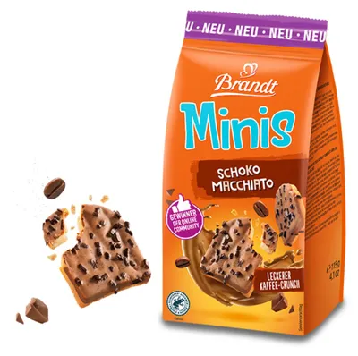 Immagine prodotto di Brandt Minis Cioccolato Macchiato con croccantini al caffè 85g