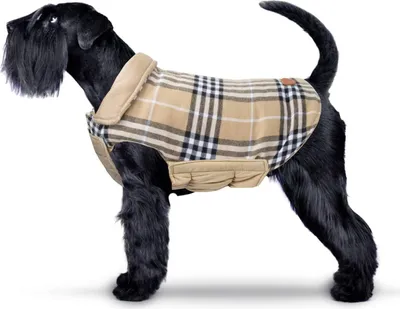 Produktbild von Hund umkehrbar Schottenkaro Mantel Herbst Winter warme gemütliche Weste Britischen Stil Hund gefütterte Jacke für Kleine Mittlere große Hunde, Beige, L