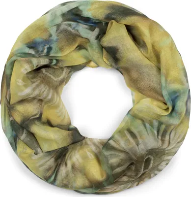 Produktbild von styleBREAKER Damen Leichter Loop Schal mit Aquarell Batik Blüten Muster, Schlauchschal, Tuch 01016200