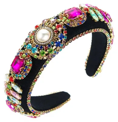 Immagine prodotto di Cerchietto per capelli con strass colorati, ideale per le donne