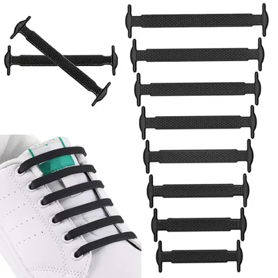 Image de Lacets en silicone sans nœud, lot de 16 pièces