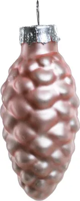 Produktbild von TrendLine Weihnachtskugeln Glas-Tannenzapfen 6 cm puderrosa 12 Stück