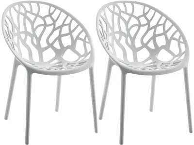 Produktbild von CLP 2er Set Gartenstühle Hope mit Lehne stapelbar wetterfest UV-beständig bis 150 kg hellgrau